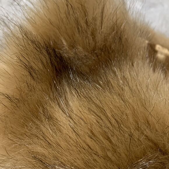 FAUX fur scarf stole collar black/tan satin lined one size - Picture 2 of 6